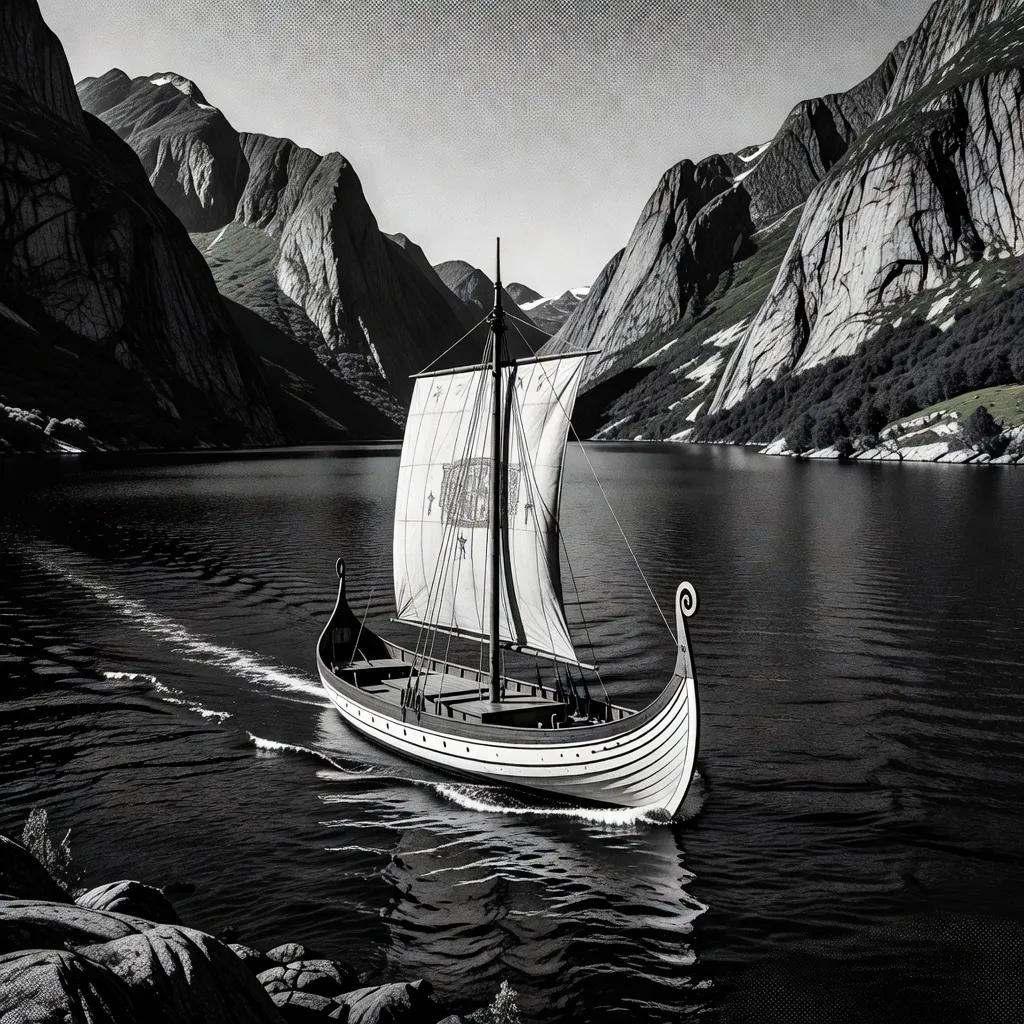 A Viking ocean ship sailing through a scenic fjord with steep mountains on both sides